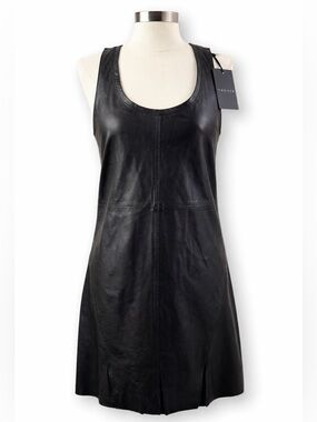 Trouvé Black Leather Dress Size S NWT Sleeveless Nordstrom Minimalist